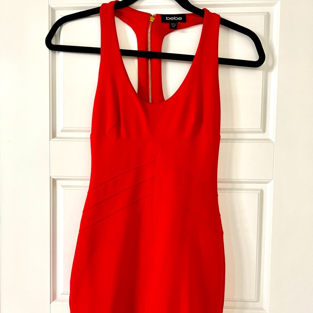 BeBe XXS Womens Racerback Zipper Dress